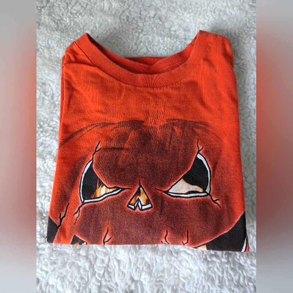 Boy's Halloween Pumpkin Shirt Size Small 5/6 - Picture 4 of 4